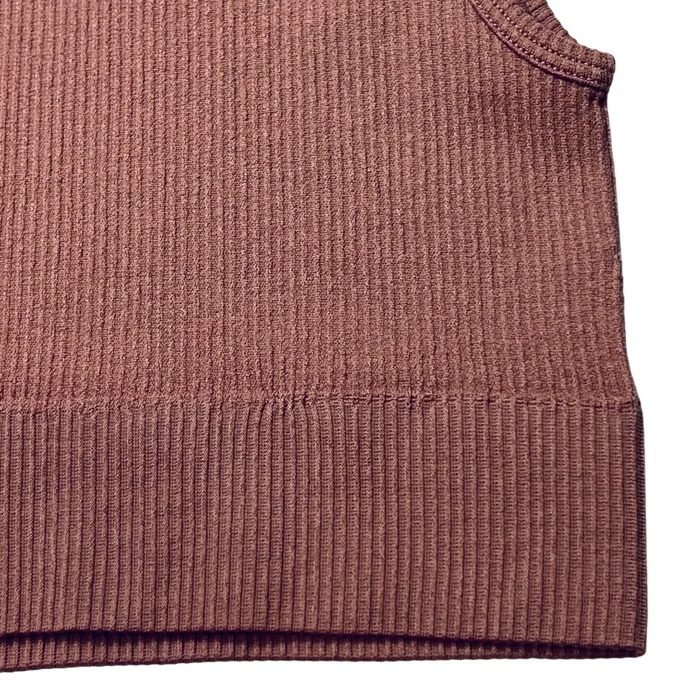 SKIMS Stretch Rib High‎ Neck Bralette NEW Rose Clay XXS/XS - Picture 7 of 11